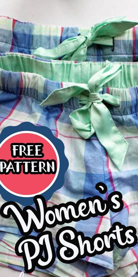 Shorts Free Pattern, Shorts Pattern Free, Sewing Shorts, Pajama Pattern, Shorts Pattern, Sewing Projects Clothes, Sewing Clothes Women, Sew Ins, Pj Shorts