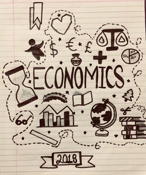 crazy doodles - economics Economics Related Drawings, Economic Doodle Art, Drawings About School, Economics Doodle Art, Economics Notebook Cover Ideas, Life Orientation Cover Page Aesthetic, Cover Page For Project Economics, Economics Notebook Cover, Economics Cover Page Ideas