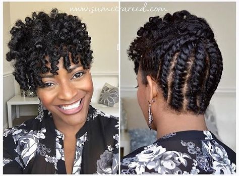 Hola Chicas! Sumetra Reed is back at it again with this super cute and super easy, flat twist updo.  Watch as she shows you how to quickly get in formation for the office or for the turn up. Continue! Curly Nikki, Natural Updo, Flat Twist Hairstyles, Twist Updo, Flat Twist Updo, Natural Hair Twist Out, Twisted Updo, Natural Hair Twists, Pelo Afro