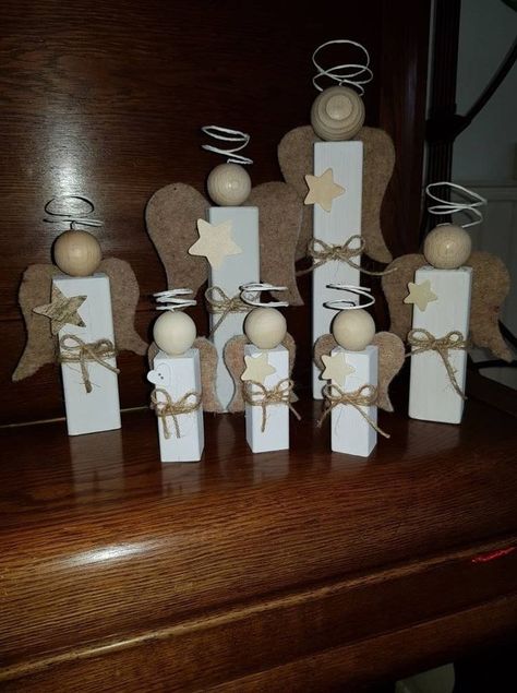 Angel Wood Crafts, Wood Angels Diy How To Make, Wood Angels Diy, Wooden Christmas Crafts Diy, Wooden Angels, Christmas Angel Crafts, Wooden Christmas Crafts, Wooden Angel, Candy Land Christmas Decorations