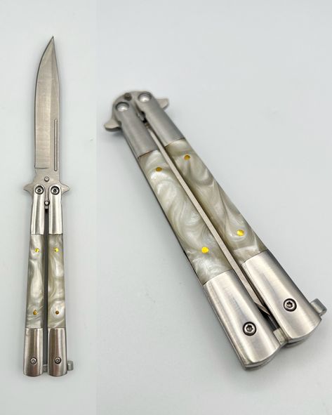 Have you seen our wide selection of butterfly blades? 🦋 Add to cart and use code DECEMBER for 50% off ❄️ Balisong Aesthetic, Pretty Knife Aesthetic, Butterfly Knife Aesthetic, Principles Of Design Contrast, Butterfly Knife Design, Butterfly Knives Aesthetic, Pink Butterfly Knife, Black Aesthetic Knife, Butterfly Knives