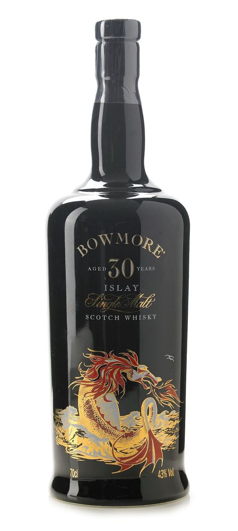 Bowmore 30 Years Old "Seadragon" Scotch Whisky | #whiskey #whisky Scottish Whiskey, Whisky Bottle, Alcohol Bottles, Cigars And Whiskey, Sea Dragon, Scotch Whiskey, Single Malt Whisky, Malt Whisky, Liquor Bottles