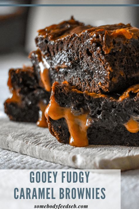 Salted Caramel Brownie Recipe, Caramel Brownies Recipe, Fudgy Chocolate Brownies, Classic Brownies Recipe, Ultimate Brownies, Sweet Bakes, Best Brownie Recipe, Salted Caramel Brownies, Caramel Brownies