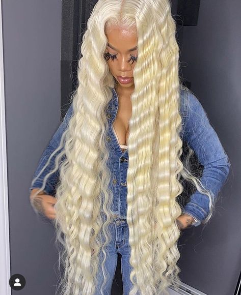 Blond Curls, Curls Wig, Cute Wigs, Lace Fronts, Blonde Lace Front Wigs, 613 Blonde, Deep Wave Hairstyles, Straight Lace Front Wigs, Colored Wigs