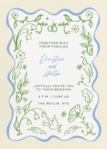 Customize 'Sweet Notes' Wedding Invitation online and send via email, text message, or a shareable link. Instantly track deliveries and opens, and message recipients. Diy Watercolor Invitations, Bridal Stationary, Kiawah Wedding, Wedding Invitation Online, Engagement Invites, Engagement Party Cards, Whimsical Wedding Invitations, Illustrated Wedding Invitations, Modern Classic Wedding Invitations