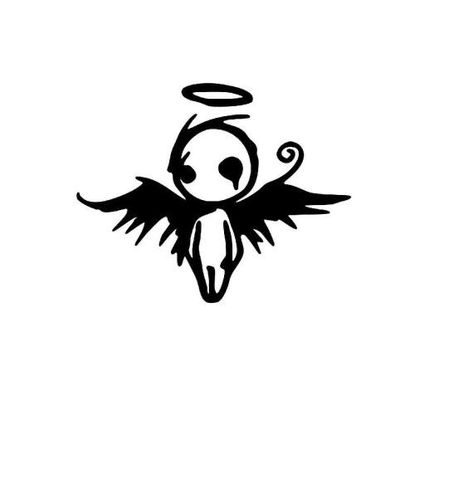 Emo Angel, Goth Angel, Wörter Tattoos, Emo Tattoos, Baba Jaga, Goth Tattoo, Creepy Drawings, Tattoo Outline Drawing, Scary Tattoos