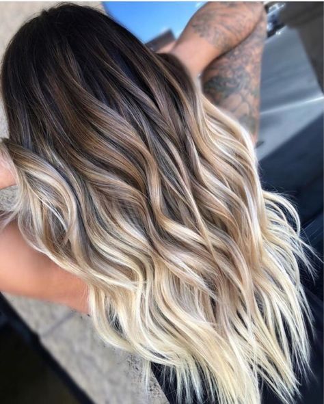 Shatush Hair, Bayalage Blonde, Long Ombre Hair, Rambut Brunette, Brown Ombre Hair, Ombre Hair Blonde, Brunette Balayage Hair, Long Hair Color, Ombré Hair