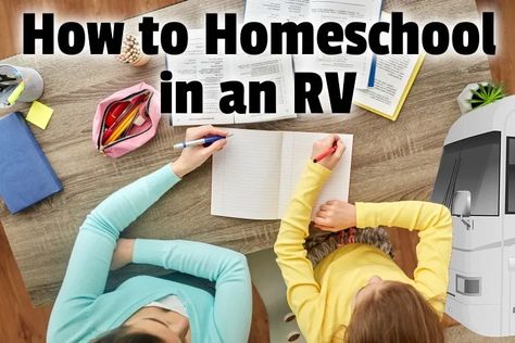 Homeschool In A Camper, Homeschooling In An Rv, Rv Homeschooling Organization, Rv Homeschooling, Camper Organization Travel Trailers, Organization Travel, How To Homeschool, Camper Organization, Homeschool Supplies