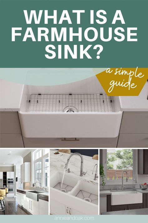 Farmhouse sinks have always been a great addition to your kitchen. We love the look of these farmhouse sinks. White classic farmhouse sinks are beloved kitchen tradition. Farmhouse kitchen sinks are always included in Joanna Gaines inspired kitchen décor. Read more to learn everything you need to know about choosing, buying, installing and maintaining your own farmhouse sink. Annie and Oak Farmhouse Sinks is your farmhouse sinks experts! Cottage Kitchen Ideas Farmhouse Style, Kitchen Ideas Farmhouse Style, Farmhouse Kitchen On A Budget, Modern Farmhouse Kitchen Design, Dark Kitchens, Joanna Gaines Farmhouse, Kitchen Sinks And Faucets, Oak Farmhouse, Kitchen Ideas Farmhouse