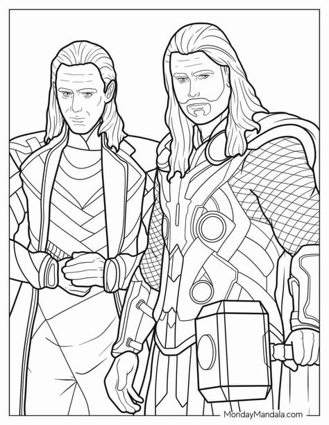 24 Thor Coloring Pages (Free PDF Printables) Avengers Coloring Pages, Thor Avengers, Avengers Coloring, Superhero Coloring Pages, Superhero Coloring, Coloring Pages For Boys, Loki Marvel, Cool Coloring Pages, Coloring Pages To Print