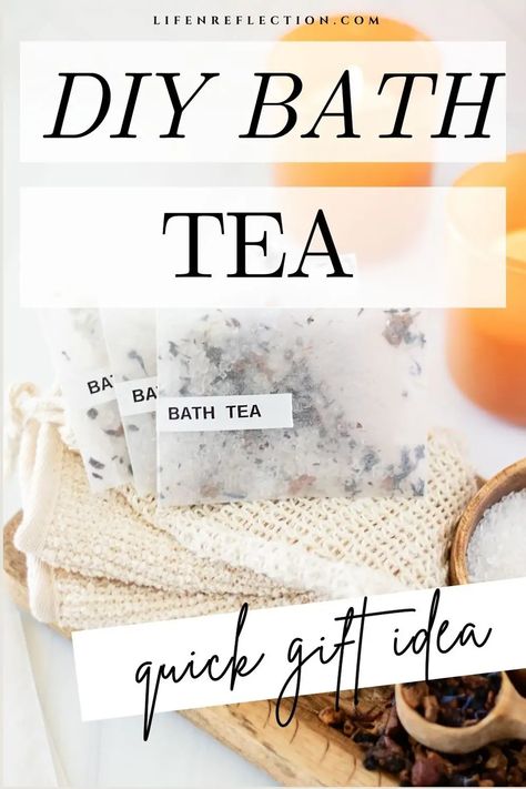 Bath Sachets Diy, Diy Pampering Gifts, Tea Bag Bath Soak Diy, Bath Salt Tea Bags, Bath Tea Recipe Diy, Bath Teas Diy, Diy Bath Soak Recipes Easy, Bath Tea Bags Diy Recipes, Tea Bag Gifts