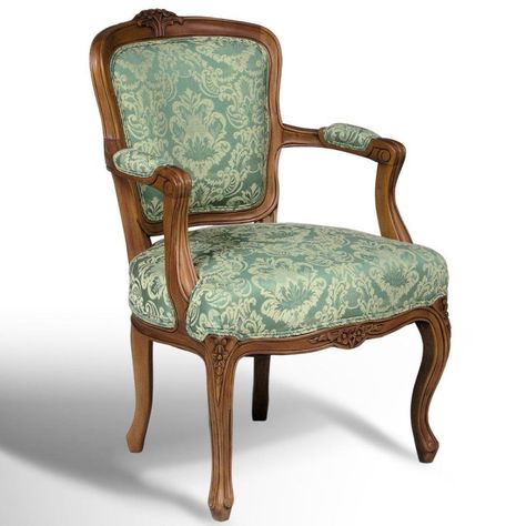 Louis Xv Chair, Antique Armchair, Louis Xv Armchair, Antique French Chairs, French Arm Chair, French Chairs, Ottoman Footstool, Rococo Style, Armchair Vintage