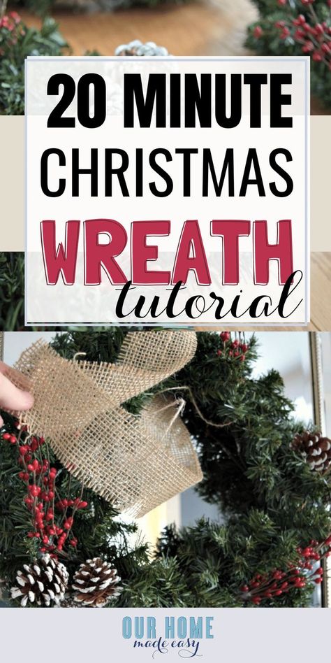 Small Christmas Wreaths Diy, Diy Small Wreath, Small Christmas Wreaths, Budget Christmas Decor, Easy Diy Christmas Wreath, Fabric Wreaths, Christmas Budget, Budget Christmas, Diy Christmas Decorations For Home