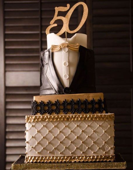 60th Birthday Cake For Men, 50th Birthday Cakes For Men, Rodjendanske Torte, Black And Gold Cake, Cake Design For Men, Cake Designs For Girl, 50th Cake, 60th Birthday Cakes, Birthday Cakes For Men