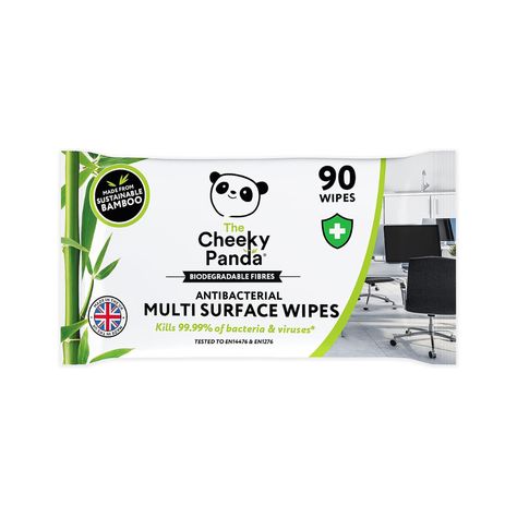 Clean and Green with The Cheeky Panda Bamboo Antibacterial Wipes! 🌿🧽 Enjoy a 16% Discount on this Limited Time Deal! 💰🎉 Antibacterial Wipes, Benzalkonium Chloride, Office Environment, Surface Cleaner, Bathroom Cleaning, Water Purifier, Recycled Packaging, 6 Packs, Cleaning Wipes