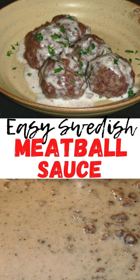 Easy Sweedish Meatballs, Meatball Gravy Recipe, Easy Swedish Meatball Sauce, Meatball Gravy, Swedish Meatball Sauce Recipe, Meatball Sauce Recipe, Swedish Meatball Gravy, Meatballs Sauce Recipe, Swedish Meatball Sauce