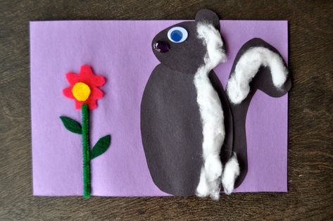 Skunk craft with cotton balls | by SortingSprinkles Raccoon Crafts For Preschoolers, Forest Animals Crafts For Toddlers, Craft With Cotton Balls, Waseca Biomes, Craft With Cotton, Fall Storytime, Skunk Craft, Buddy Activities, Forest Unit