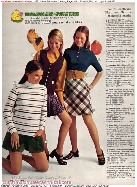 1971 Sears Fall Winter Catalog, Page 164 - Catalogs & Wishbooks Early 70s Fashion, French Style Outfits, 1970s Fashion Women, 70 Fashion, 70s Clothing, Sears Catalog, 60s 70s Fashion, 60s And 70s Fashion, Seventies Fashion