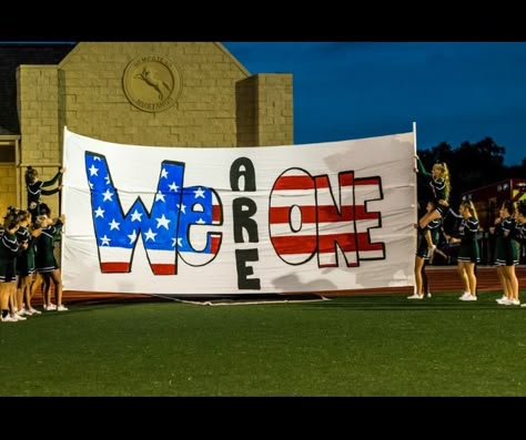 USA OUT - We are One Usa Football Theme Banner, Usa Football Banners, Usa Football Banners Run Through, Ice Out Football Game Theme Signs, Usa Theme Football Signs, Usa Posters Football, Usa Pep Rally Signs, Usa Themed Football Game Posters, Usa Football Game Posters