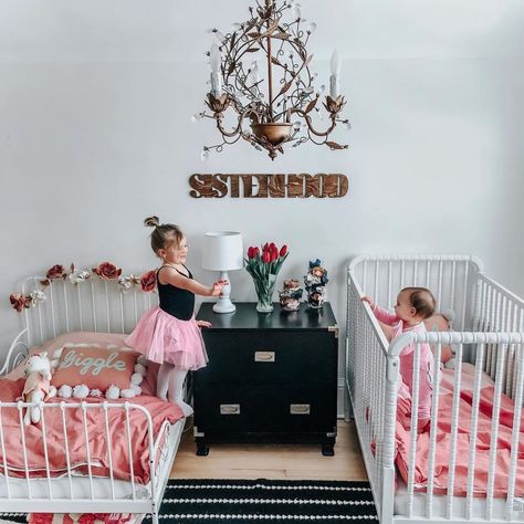 Sisters Shared Room, Shared Baby Rooms, Baby And Toddler Shared Room, Boy And Girl Shared Bedroom, Toddler And Baby Room, Sibling Room, Shared Nursery, Kids Rooms Shared, Shared Girls Room