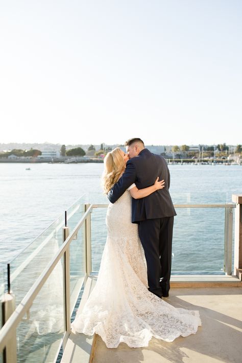 Tom Ham's Lighthouse Wedding | San Diego Wedding | Paige Hill Photography Tom Hams Lighthouse Wedding, Champagne Gold Wedding Dress, Lighthouse Wedding, Marina Village, Wedding San Diego, Martin Johnson, San Diego Wedding Venues, Hill Photography, Hydrangea Colors