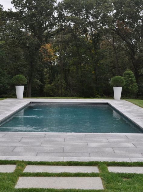 Stone Around Pool, Pool Patio Pavers, Natural Stone Pool, Pool Hardscape, Lake House Patio, Stone Pool Coping, Indiana Limestone, Outdoor Patio Ideas Backyards, Front Of Home