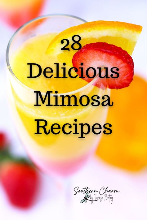 Champagne Mimosa Recipes, Mimosa Drinks Recipes, Momosa Mimosa Recipe, Manmosa Recipe, Mimosa Flavors, Easy Mimosa Recipe, Mimosa Recipe Champagne, Best Mimosas, Mimosa Recipe Easy