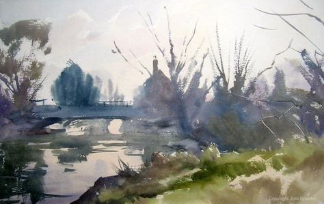 Jem Bowden  » Plein Air Gallery Landscape Painting Tutorial, River Painting, Art Investment, Watercolor Water, Winter Watercolor, Watercolor Landscape Paintings, Watercolor Paintings Tutorials, Green Watercolor, Water Painting