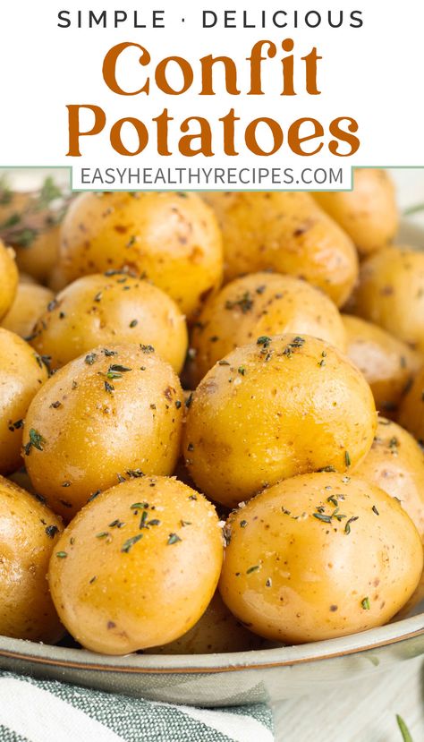 Confit Potatoes, Confit Recipes, Whole30 Meal Prep, Garlic Infused Olive Oil, Potatoes In Oven, Whole30 Dinner Recipes, Potato Recipes Side Dishes, Side Dish Recipes Easy, Infused Olive Oil