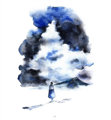 Storm Watercolor, Watercolor Illustration, Watercolor Painting, Watercolor Art, Watercolor Paintings, Paintings, Tumblr, Instagram, Art