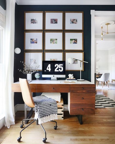 Erin Wheeler on Instagram: “Does your home office need a refresh? If you answered yes, I’ve got a roundup of beautiful computer desks to check out - fresh on the blog…” Office Space Decor, Work Office Decor, Corner Office, Office Nook, Creative Office, Work Spaces, Home Office Space, Scandinavian Home, Office Inspiration