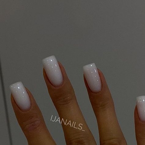 Milk White Nails, White Coffin Nails, French Manicure Nails, Cute Acrylic Nail Designs, Casual Nails, Acrylic Nails Coffin Pink, White Nail, January 19, Neutral Nails