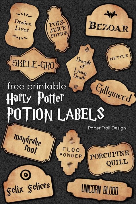 Harry Potter Potion Labels Free, Potion Labels Free Printables, Halloween Potion Labels, Potion Bottle Labels, Harry Potter Potion Bottles, Harry Potter Potion Labels, Harry Potter Printables Free, Printables Ideas, Halloween Potion