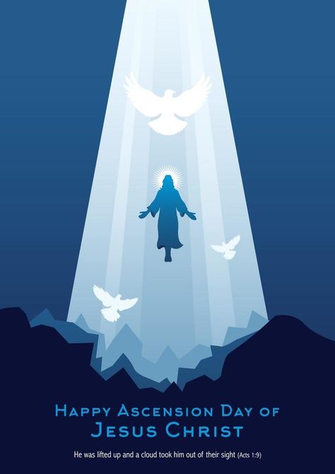 Ascension Day Of Jesus Christ, Christ Background, Happy Ascension Day, The Ascension Of Jesus, Ascension Of Jesus, Ascension Day, Jesus Design, Premium Vector, Jesus Christ