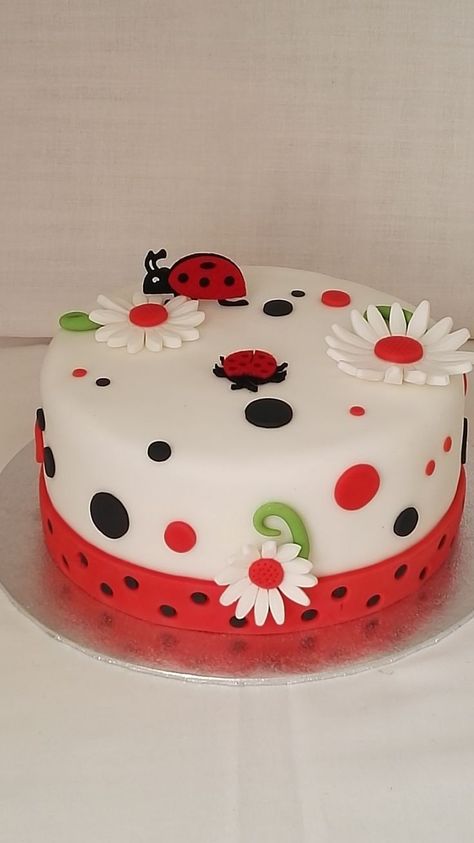 Bug Birthday Cakes, Ladybird Cake, Themed Baby Shower Ideas, Ladybug Cakes, Bug Cake, Ladybug Cake, Cute Ladybug, Spring Cake, Creative Cake Decorating