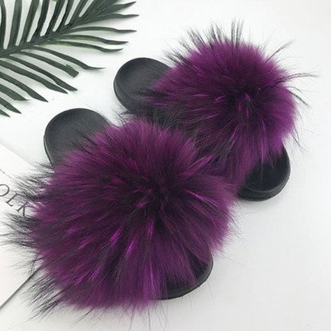 Fuzzy Slides, Sport Slippers, Funny Shoes, Fur Sliders, Fur Sandals, Fur Heels, Cute Raccoon, Fur Slippers, White Shoes Women