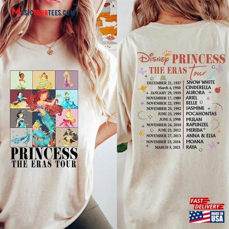 Princess Eras Tour Two Sided Shirt Disney Unisex T-Shirt Check more at https://musictourtees.com/product/princess-eras-tour-two-sided-shirt-disney-unisex-t-shirt/ Disney Eras, Disney Hoodie, Eras Tour Shirt, Disney Hoodies, Elsa Anna, Tour Shirt, Disney Outfits, Eras Tour, Hoodie Sweatshirt