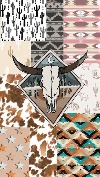 Western Aesthetic Wallpaper, Southern Aesthetic, Aztec Wallpaper, Western Wallpaper, Cute Iphone Wallpaper Tumblr, Cow Wallpaper, Country Backgrounds, Cute Images For Wallpaper, Cow Print Wallpaper