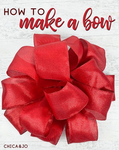 How to make your own bows | Chica and Jo How To Make A Big Loopy Bow, Big Loopy Stacked Bow Tutorial, Making Big Bows Wired Ribbon, Bow Making Tutorials Trendy Tree, Wire Edged Ribbon Bow Diy, Christmas Treats Boxes, Girls Hair Bows Diy, Creative Wrapping, Homemade Bows