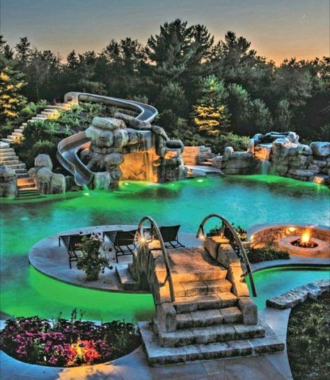 Naruto Harem, Luxury Pools Backyard, Dream Backyard Pool, Pool Waterfall, Luxury Pools, Backyard Pool Landscaping, Dream Pools, Backyard Pool Designs, Swimming Pools Backyard