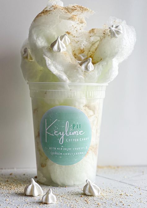 Our exclusive recipe you won't find anywhere else, this listing is for our hand spun Keylime cotton candy, made with beautiful keylimes right here in Florida!  This 32oz tub has approximately 3 cones in one tub comes topped with our handmade  crispy airy vanilla meringue kisses and graham cracker dust for a beautifully authentic taste of a Florida summer. 😎⛱️ Each tub is flavored sealed for maximum freshness  Add priority shipping to any order just add priority shipping listing to cart Vanilla Meringue, Biscuits Graham, Meringue Kisses, Meringue Cookies, Chocolate Factory, Graham Cracker, Living Food, Treat Recipe, Graham Crackers