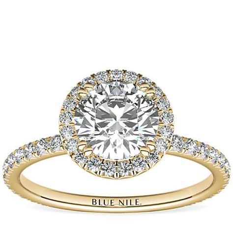 Cushion Cut Diamond Engagement Ring, Round Halo Engagement Rings, Yellow Gold Engagement Ring, Round Diamond Engagement Rings, Yellow Gold Engagement, Yellow Gold Engagement Rings, Wedding Ring Designs, Engagement Ring Cuts, Engagement Ring Styles