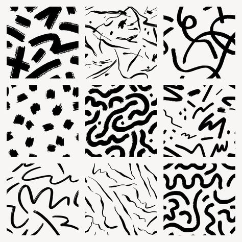 Black Memphis squiggle seamless pattern, abstract design set vector | premium image by rawpixel.com / Ning Scribble Pattern, Brush Pattern, Midnight Club, Memphis Pattern, Minimal Patterns, Pattern Black And White, Awesome Designs, Black And White Pattern, Web Design Trends