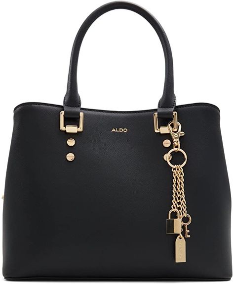 ALDO Women's Legoiri Tote Bag, Black/Gold, One Size : Amazon.ca: Clothing, Shoes & Accessories Aldo Purses, Gold Keychain, Aldo Bags, Stylish Tote Bag, Cell Phone Wallet, Tote Bag Black, Top Handle Handbags, Satchel Handbags, Satchel Bag