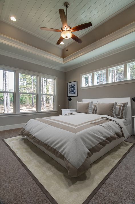 Transom Window Above Bed, Transom Window Over Bed, Transom Windows Over Bed, Transom Window Bedroom, Master Bedrooms With Lots Of Windows, Transient Windows Bedroom, Rooms With Windows Bedrooms, Bedroom Layout Ideas With Windows, Window Treatments For Transom Windows Master Bedrooms