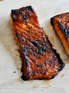 Seafood Healthy, Bourbon Salmon, Bourbon Glazed Salmon, Bourbon Glaze, Salmon Dishes, Glazed Salmon, Baked Salmon, Grilled Meat, Fish Dishes