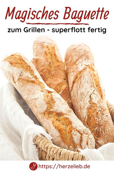 Brot Rezepte, Rezepte Grillen: Rezept für Baguette von herzelieb, einfach, leicht und schnell, Baguette Rezept, mit dem man auch Baguette Brötchen backen kann. Man kann nie genug Brot Rezepte oder Baguette Rezepte haben.No knead. Kein Kneten und in 2 Stunden fertig Ideal zum Geburtstag, zur Konfirmation, zur Party, zum Abendbrot, zum Dip oder auch zur Hochzeit. No Knead Bread oder Brot zum Grillen. Schnellstes Brot Rezept, das ich kenne. #herzelieb #brot #grillen The Great British Bake Off, Artisan Bread, Bread Rolls, Pampered Chef, Pizza Recipes, Bread Baking, Hot Dog Buns, Food Blogger, Food And Drink