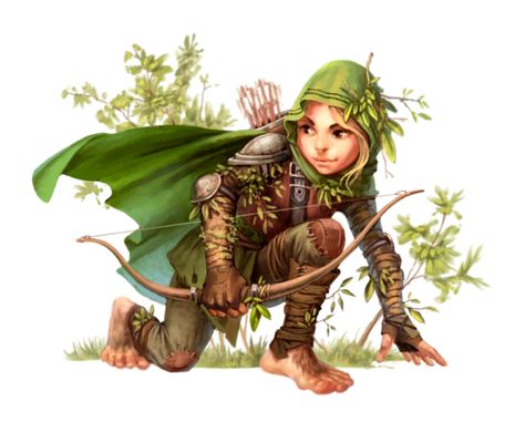 Female Halfling Ranger or Hunter - Pathfinder PFRPG DND D&D 3.5 5th ed d20 fantasy Ranger Rpg, Dnd Halfling, Gnome Dnd, Forest Gnome, Bow And Arrow, Fantasy Races, Dungeons And Dragons Characters, Dnd Art, Fantasy Rpg