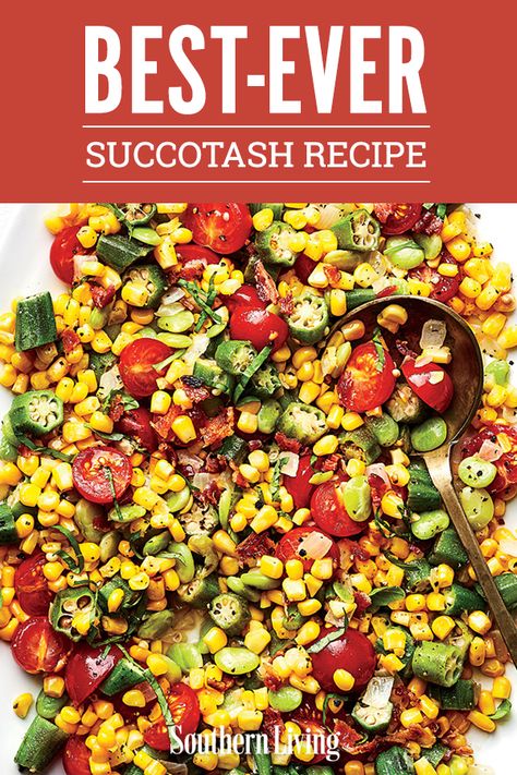 Sucatash Recipe, Succotash Recipe, Okra Recipes, Vegetable Side Dishes Recipes, Side Dishes Recipes, Corn Recipes, Vegetable Sides, Side Recipes, Veggie Sides