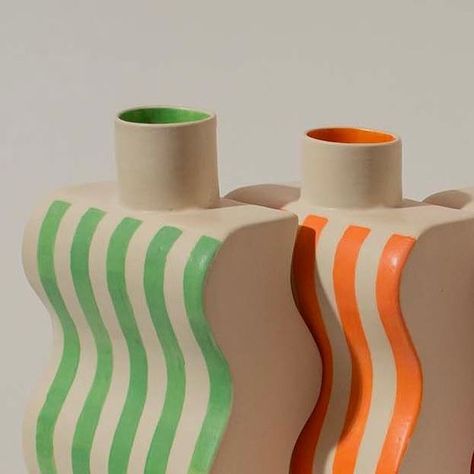 Ceramics Vases, Striped Vase, December 21, Product Ideas, Ceramic Design, Clay Projects, Summer Vibes, Ceramic Mug, Home Accessories